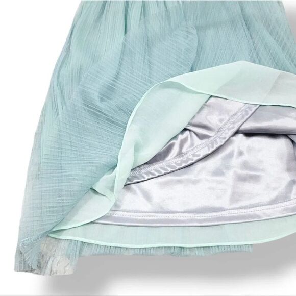 Lush Micro Pleated Tulle Mini Dress in Mint Green/Ivory Size Small - Picture 6 of 8
